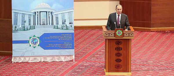 Выступление и ответы на вопросы Министра иностранных дел России С.В.Лаврова в Институте международных отношений МИД Туркменистана, Ашхабад Выступление и ответы на вопросы Министра иностранных дел России С.В.Лаврова в Институте международных отношений МИД Туркменистана, Ашхабад - Sputnik Таджикистан