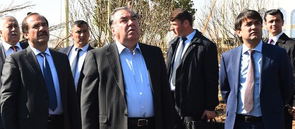 Шиносоии Эмомалӣ Раҳмон ва Рустами Эмомалӣ бо рафти корҳои ободонӣ ва кабудизоркунӣ дар шаҳри Душанбе - Sputnik Тоҷикистон