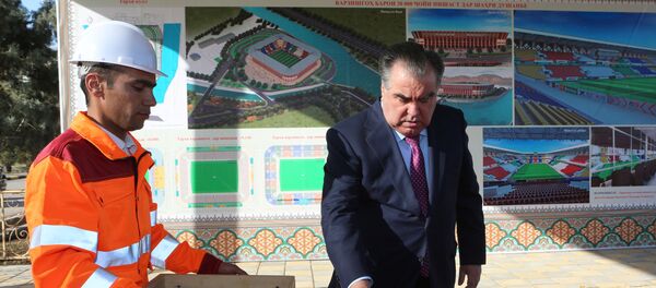 Начало строительства стадиона на 30 тысяч посадочных мест в городе Душанбе - Sputnik Тоҷикистон