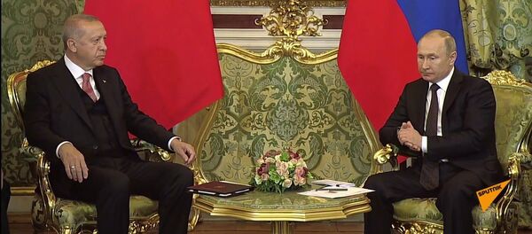 Путин и Эрдоган провели двусторонние переговоры в Москве Путин и Эрдоган провели двусторонние переговоры в Москве - Sputnik Таджикистан