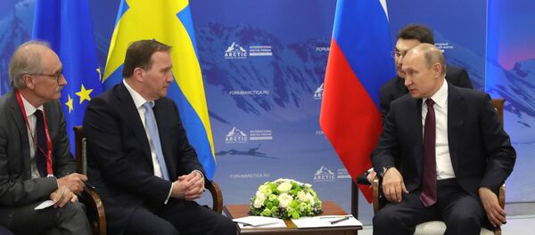Президент РФ Владимир Путин и премьер-министр Швеции Стефан Левен - Sputnik Таджикистан