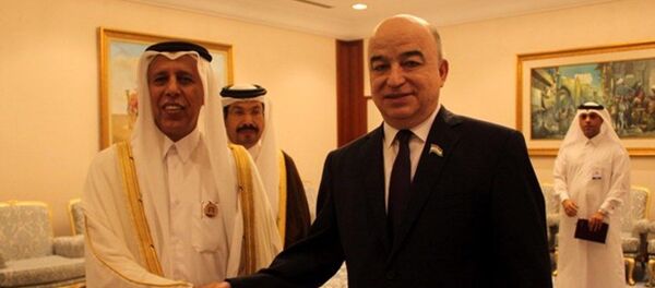 Мулоқоти Шукурҷон Зуҳуров бо Раиси Маҷлиси шӯрои Давлати Қатар  - Sputnik Тоҷикистон