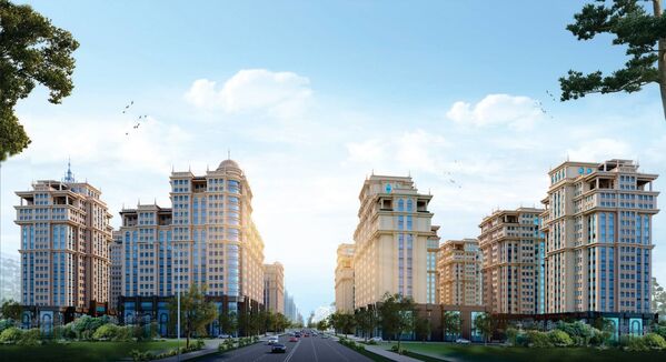 Архитектурная концепция зданий расположенных по улице Айни, согласно реализации Генерального плана г. Душанбе - Sputnik Таджикистан