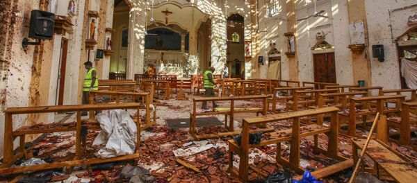 На месте взрыва в церкви Святого Себастьяна в Негомбо, Шри-Ланка - Sputnik Таджикистан