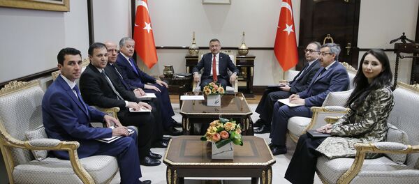 Сироҷиддин Муҳриддин бо Ноиби Президенти Ҷумҳурии Туркия Фуат Октай мулоқот кард - Sputnik Тоҷикистон