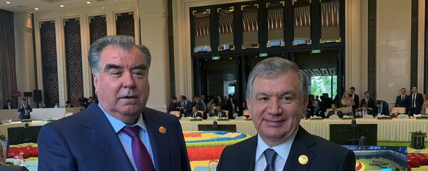 Президент Республики Таджикистан Эмомали Рахмон и президент Узбекистана Шавкат Мирзиеев на Международной выставке садоводства в Пекине ЭКСПО-2019 - Sputnik Тоҷикистон