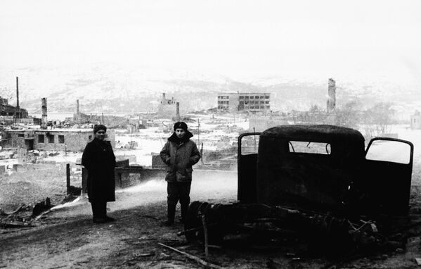Город Киркенес (Норвегия), дотла сожженный фашистами, 1944 год  - Sputnik Таджикистан