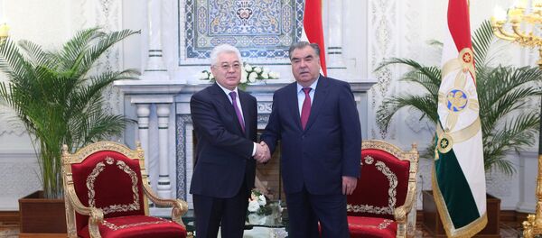 Рахмон и министр иностранных дел Казахстана - Sputnik Тоҷикистон