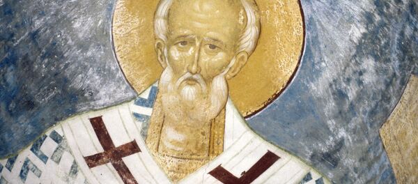 Фреска русского иконописца Дионисия Святитель Николай Мирликийский (Чудотворец) из собора Рождества Богородицы в Ферапонтовом Белозерском монастыре Фреска русского иконописца Дионисия Святитель Николай Мирликийский (Чудотворец) из собора Рождества Богородицы в Ферапонтовом Белозерском монастыре - Sputnik Таджикистан
