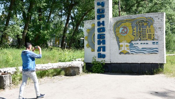 Туристы во время экскурсии в зону отчуждения ЧАЭС в городе Припяти - Sputnik Таджикистан