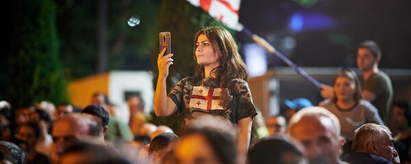 Акции протеста у здания парламента Грузии - Sputnik Таджикистан