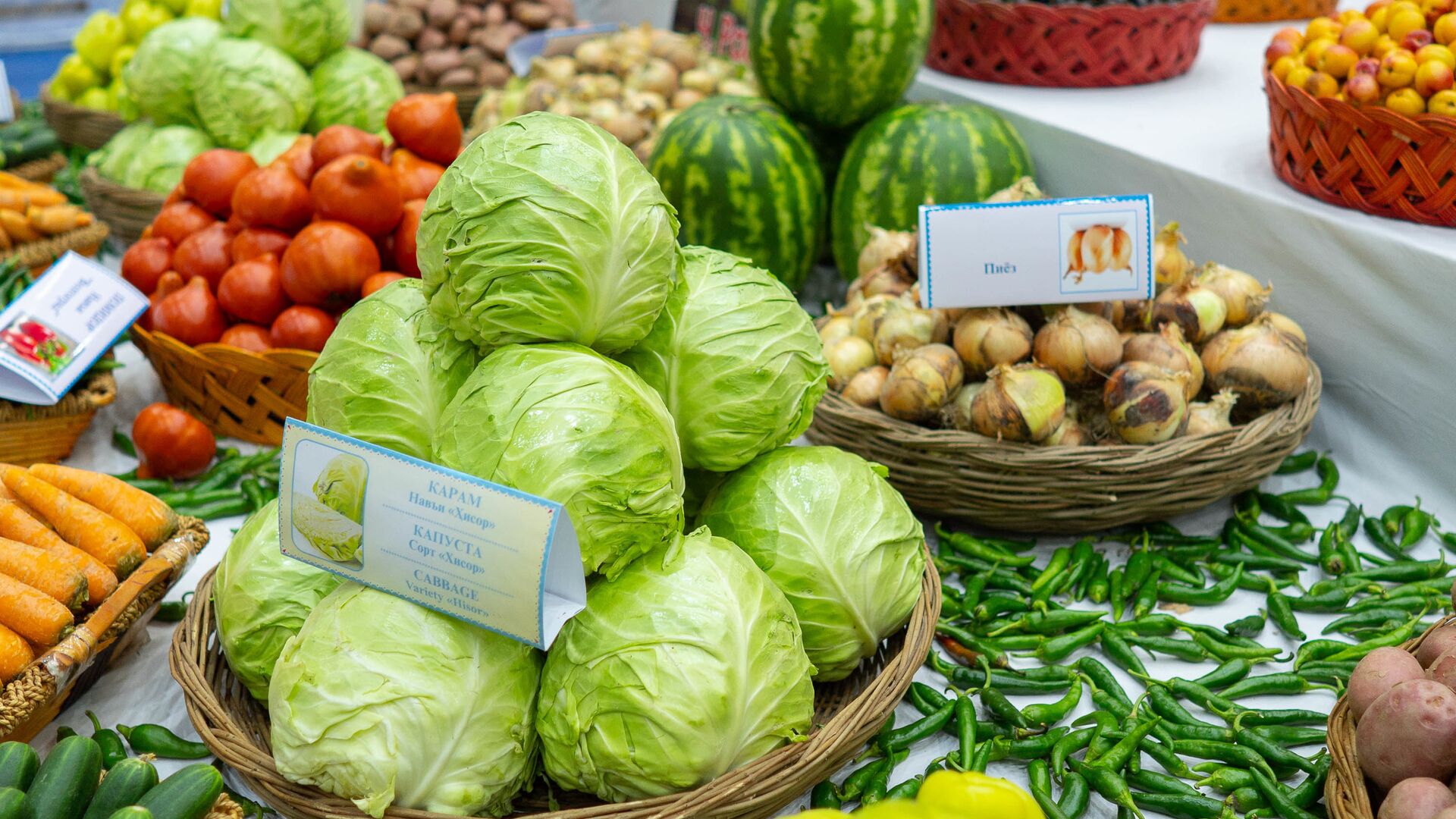 Овощи на экономической выставке-ярмарке СУГД-2019 - Sputnik Таджикистан, 1920, 17.06.2022