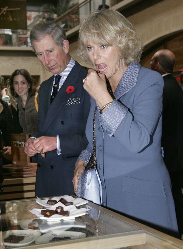 Герцогиня Корнуольская пробует шоколад во время визита в Сан-Франциско  - Sputnik Таджикистан