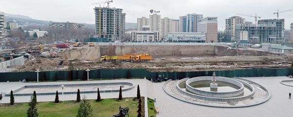 Место строительства Национального театра РТ. Архивное фото - Sputnik Тоҷикистон