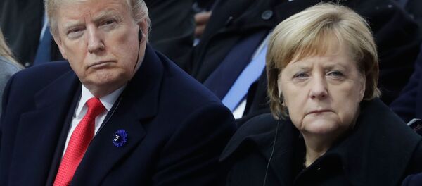 Президент США Дональд Трамп и канцлер ФРГ Ангела Меркель - Sputnik Таджикистан
