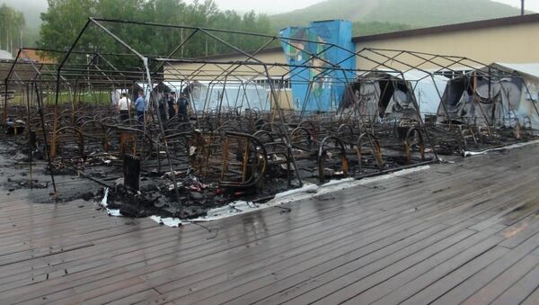 Пожар в палаточном городке в Хабаровском крае - Sputnik Таджикистан