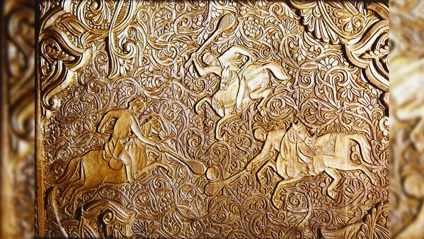 Фрагмент работы мастера Сироджиддина Нуритдинова , чавгонбози (конное поло) - Sputnik Таджикистан