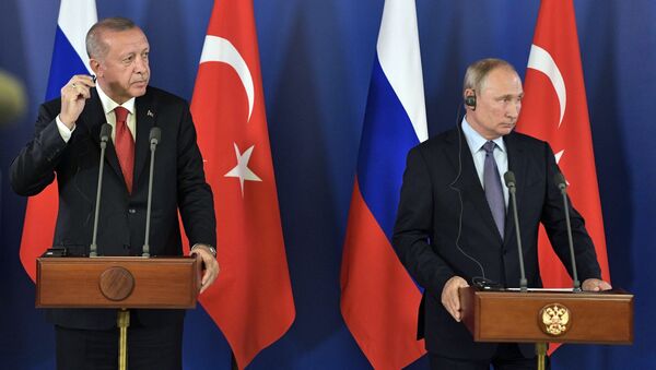 Президент РФ Владимир Путин и президент Турции Реджеп Тайип Эрдоган  - Sputnik Таджикистан