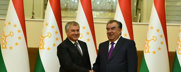 Встреча президента Таджикистана Эмомали Рахмона и председателя ГД РФ Вячеслава Володина - Sputnik Тоҷикистон