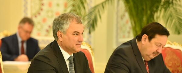 Встреча президента Таджикистана Эмомали Рахмона и председателя ГД РФ Вячеслава Володина - Sputnik Таджикистан