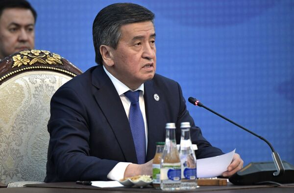 Президент Кыргызстана Сооронбай Жээнбеков на заседании Совета коллективной безопасности ОДКБ - Sputnik Таджикистан