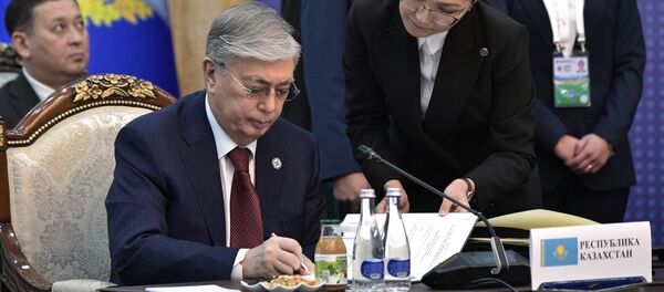 Президент Казахстана Касым-Жомарт Токаев на заседании Совета коллективной безопасности ОДКБ - Sputnik Таджикистан