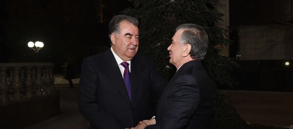 Эмомалӣ Раҳмон, раисиҷумҳури Тоҷикистон ва Шавкат Мирзиёев, раисиҷумҳури Узбакистон - Sputnik Таджикистан