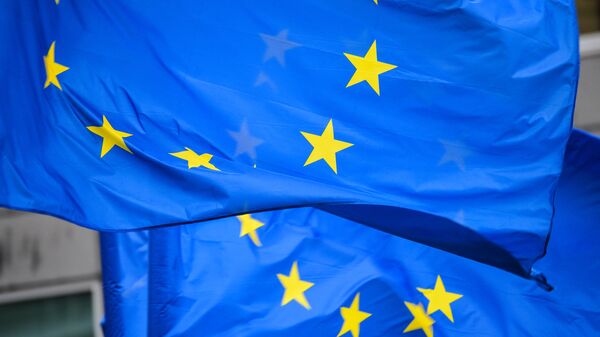 Флаги с символикой Евросоюза, архивное фото - Sputnik Тоҷикистон