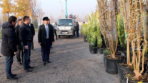 Рустам Эмомали принял участие в посадке деревьев - Sputnik Таджикистан