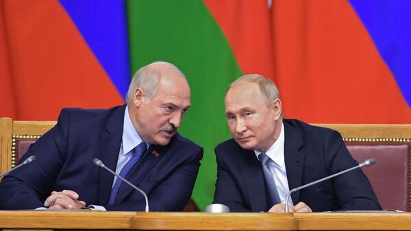 Президент РФ Владимир Путин и президент Белоруссии Александр Лукашенко - Sputnik Таджикистан