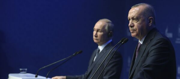Президент Турции Реджеп Тайип Эрдоган и президент РФ Владимир Путин - Sputnik Таджикистан