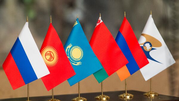 Флаги стран участниц ЕАЭС, архивное фото - Sputnik Таджикистан