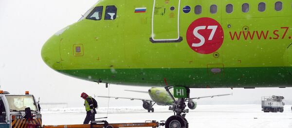 Cамолет Airbus A319 компании S7 в аэропорту Домодедово - Sputnik Тоҷикистон