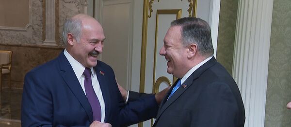 Александр Лукашенко 1 февраля провел переговоры с госсекретарем США Майклом Помпео - Sputnik Таджикистан