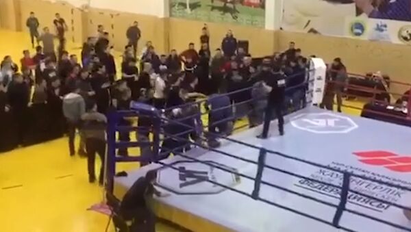 Драка с поножовщиной на турнире MMA в Казахстане - YouTube - Sputnik Таджикистан