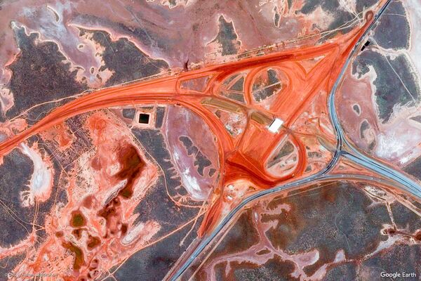 Изображение из космоса местности в районе австралийского города Порт-Хедленд, Австралия - Sputnik Таджикистан