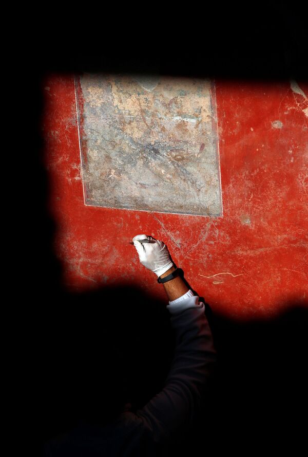 Археолог реставрирует фреску на вилле Casa degli Amanti в Помпеях - Sputnik Таджикистан
