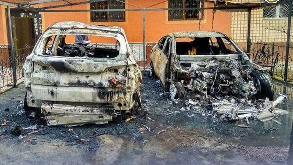 Сгоревшие автомобили в Мирабадском районе - Sputnik Таджикистан