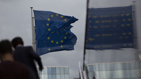 Флаг Европейского Союза развеваются на ветру - Sputnik Тоҷикистон