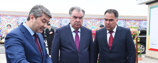 Саидмурод Давлатов, соҳибкор ҳангоми муаррифии нақшаҳояш ба Эмомалӣ Раҳмон, раисиҷумҳури Тоҷикистон - Sputnik Тоҷикистон