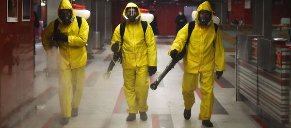 Дезинфекция Павелецкого и Ярославского вокзала в Москве - Sputnik Тоҷикистон