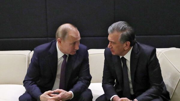 Президент РФ Владимир Путин и президент Узбекистана Шавкат Мирзиеев - Sputnik Таджикистан