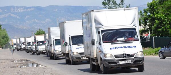 Колонна медикаментов и средств защиты в Хатлонской области - Sputnik Тоҷикистон