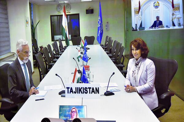 Тамоси видеоӣ бо Вашингтон: Раҳмон аз таъмини дорую таҷҳизот гуфт - акс - Sputnik Тоҷикистон