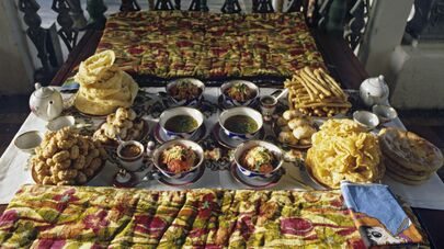 Таджикский праздничный стол - дастархан