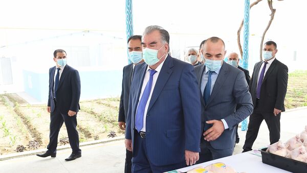 Президент Таджикистана Эмомали Рахмон совершает рабочую поездку в Согдийскую область - Sputnik Таджикистан