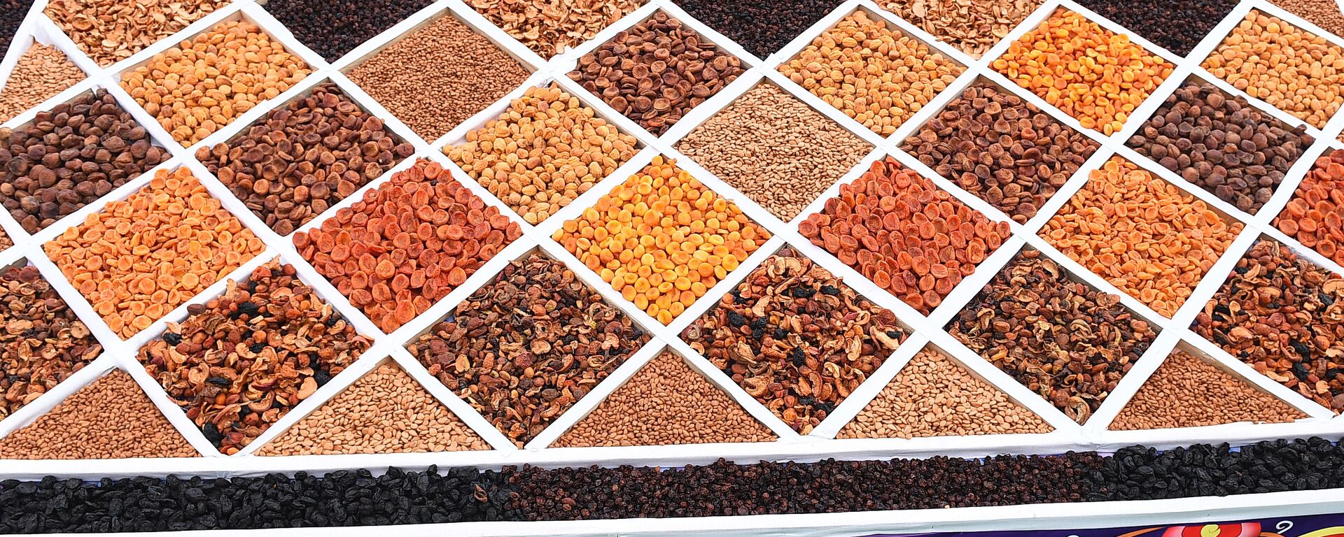 Сухофрукты, собранные в мозаику. Иллюстративное фото - Sputnik Тоҷикистон, 1920, 12.09.2025