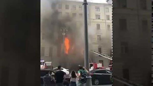 Крупный пожар на Тверской в Москве - Sputnik Таджикистан